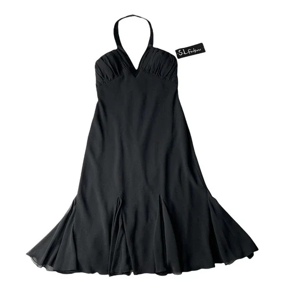 S.L. Fashions | Dresses | New Vintage 9s Sl Fashions Black Ruched Flounce Hem Halter Dress 95576 Sz 6 | Poshmark S.L. Fashions | Dresses | New Vintage 9s Sl Fashions Black Ruched Flounce Hem Halter Dress 95576 Sz 6 | Poshmark